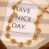 Wholesale Geometric Spiral Stainless Steel Necklace For Women With 18K Gold Plated Electroplating