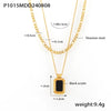 Wholesale Geometric Square Acrylic And Titanium Steel Doublelayer Stacked Pendant Necklace For Women With Electroplating