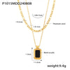 Wholesale Geometric Square Acrylic Pendant Double Stacked Titanium Steel Necklace Electroplated For Women
