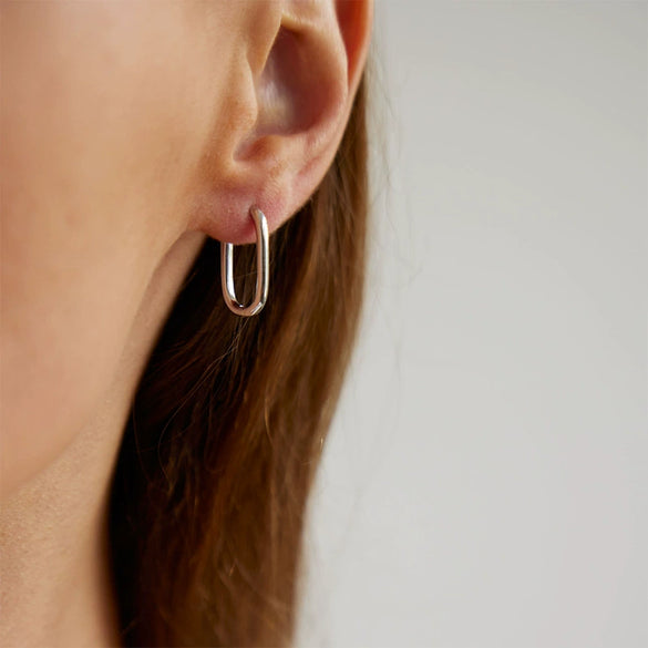 Wholesale Geometric Square Copper Earrings Electroplated Solid Color Hollow Ear Buckle High Design All Match Fashion Women's Earrings