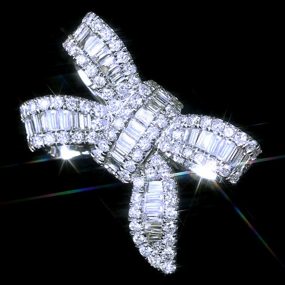 Wholesale Geometric Square Diamond Ring Copper Inlaid Zircon For Women