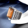 Wholesale Geometric Square Diamond Titanium Steel Handmade Ring For Men And Women