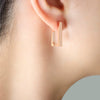 Wholesale Geometric Square Frame Earrings Titanium Steel Goldplated Women's