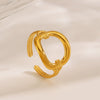 Wholesale Geometric Square Hollow Stainless Steel Ring For Women With Vacuum Plating