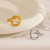 Wholesale Geometric Square Hollow Stainless Steel Ring For Women With Vacuum Plating