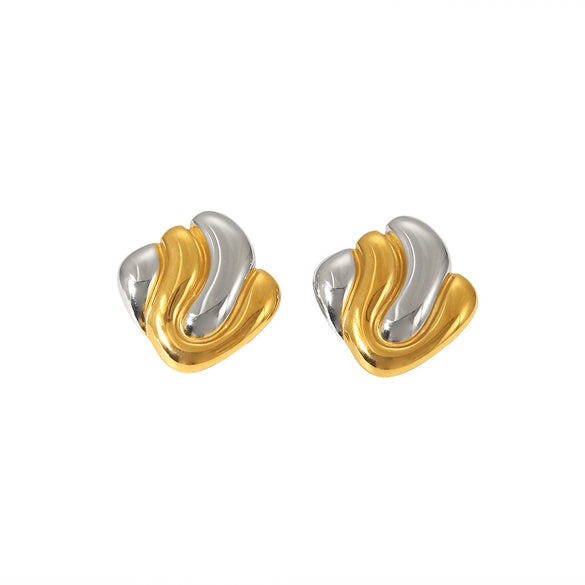 Wholesale Geometric Square 18K Gold Plated Stainless Steel Earrings For Women