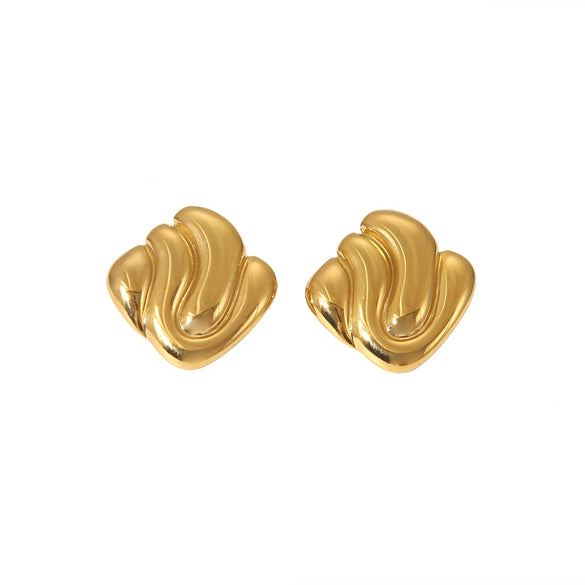 Wholesale Geometric Square 18K Gold Plated Stainless Steel Earrings For Women