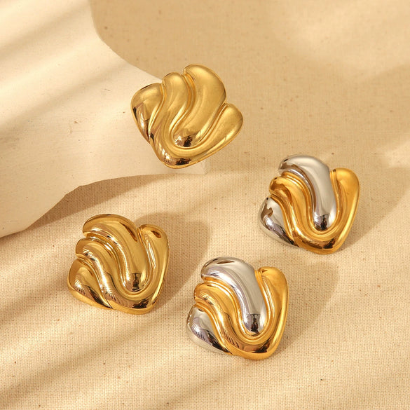 Wholesale Geometric Square 18K Gold Plated Stainless Steel Earrings For Women