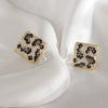 Wholesale Geometric Square Leopard Print Snake Pattern Earrings Copper Goldplated Light Luxury Jewelry