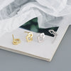 Wholesale Geometric Square S925 Silver Electroplated Ear Studs For Women