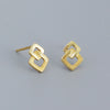 Wholesale Geometric Square S925 Silver Electroplated Ear Studs For Women