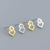 Wholesale Geometric Square S925 Silver Electroplated Ear Studs For Women