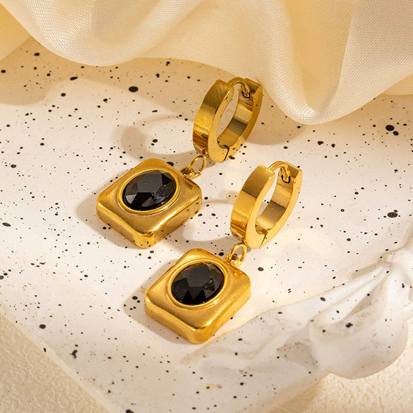 Wholesale Geometric Square Stainless Steel Earrings Electroplated For Women And Men