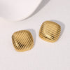 Wholesale Geometric Square Stainless Steel Earrings For Women With Electroplating Design