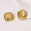Wholesale Geometric Square Stainless Steel Earrings For Women With Electroplating Design