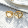 Wholesale Geometric Square Transparent Stainless Steel Fashion Ring For Women