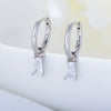 Wholesale Geometric Square Zircon Earrings 925 Sterling Silver Diamond Women's Jewelry