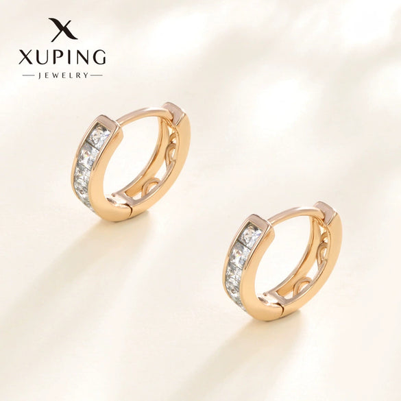 Wholesale Geometric Square Zircon Electroplated Earrings For Women