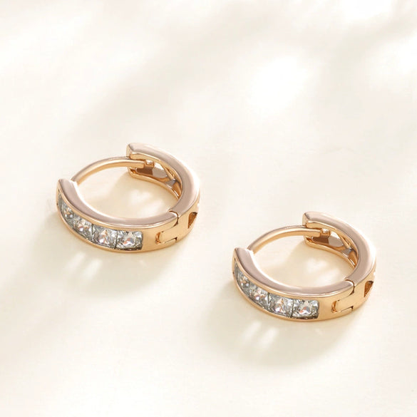 Wholesale Geometric Square Zircon Electroplated Earrings For Women