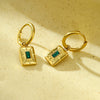 Wholesale Geometric Square Zircon Stainless Steel 18K Electroplated Fashion Niche Women's Earrings