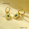 Wholesale Geometric Square Zircon Stainless Steel 18K Electroplated Fashion Niche Women's Earrings