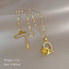 Wholesale Geometric Stainless Steel And Copper Diamond Necklace For Unisex
