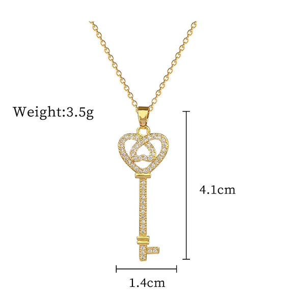 Wholesale Geometric Stainless Steel And Copper Diamond Necklace For Unisex