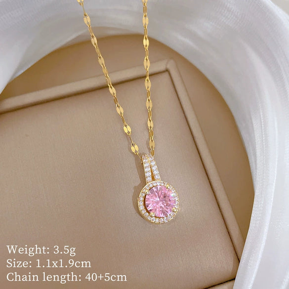 Wholesale Geometric Stainless Steel And Copper Pendant Necklace For Unisex