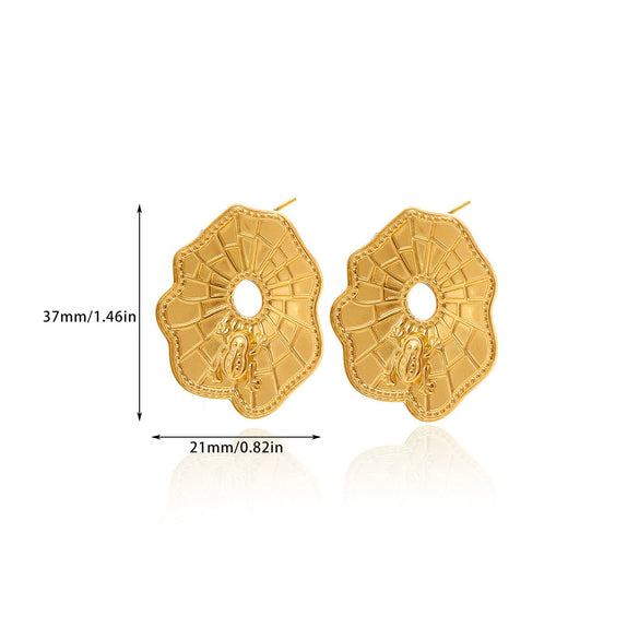 Wholesale Geometric Stainless Steel And Gold Electroplated Earrings For Unisex