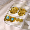 Wholesale Geometric Stainless Steel And Gold Electroplated Rectangular Earrings Jewelry For Women