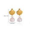 Wholesale Geometric Stainless Steel And Gold Electroplated Starfish Shell Earrings For Women And Men