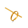 Wholesale Geometric Stainless Steel And Resin Electroplated Opening Adjustable Line Ring For Women