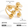 Wholesale Geometric Stainless Steel And Titanium Steel Electroplated 18K Gold Women's Ring