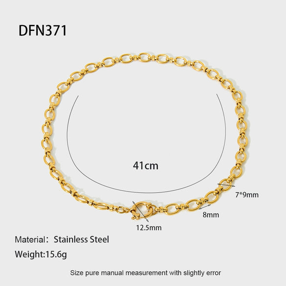 Wholesale Geometric Stainless Steel And Titanium Steel Gold Plated Necklace For Women