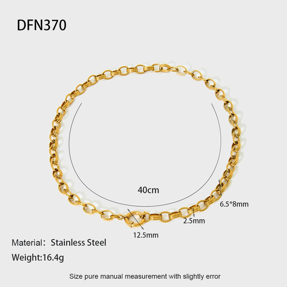 Wholesale Geometric Stainless Steel And Titanium Steel Gold Plated Necklace For Women