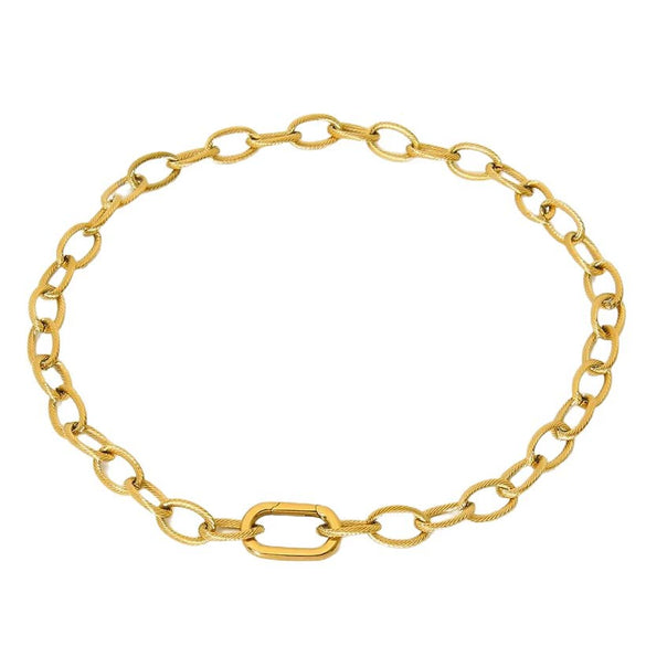 Wholesale Geometric Stainless Steel And Titanium Steel Gold Plated Necklace For Women