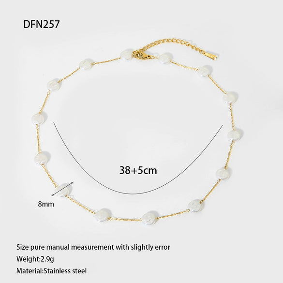 Wholesale Geometric Stainless Steel And Titanium Steel 18K Goldplated Necklace For Women