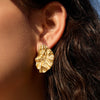 Wholesale Geometric Stainless Steel And Titanium Steel Vacuum Real Gold Plated Earrings For Women