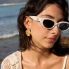 Wholesale Geometric Stainless Steel And Titanium Steel Vacuum Real Gold Plated Earrings For Women
