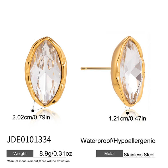 Wholesale Geometric Stainless Steel And Titanium Steel Vacuum Real Gold Plated Earrings For Women