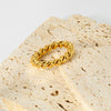 Wholesale Geometric Stainless Steel Braided Twist Ring 18K Gold Plated Women's Jewelry Accessory