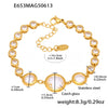 Wholesale Geometric 316L Stainless Steel Czech Glass Fashion Electroplated Women's Bracelet