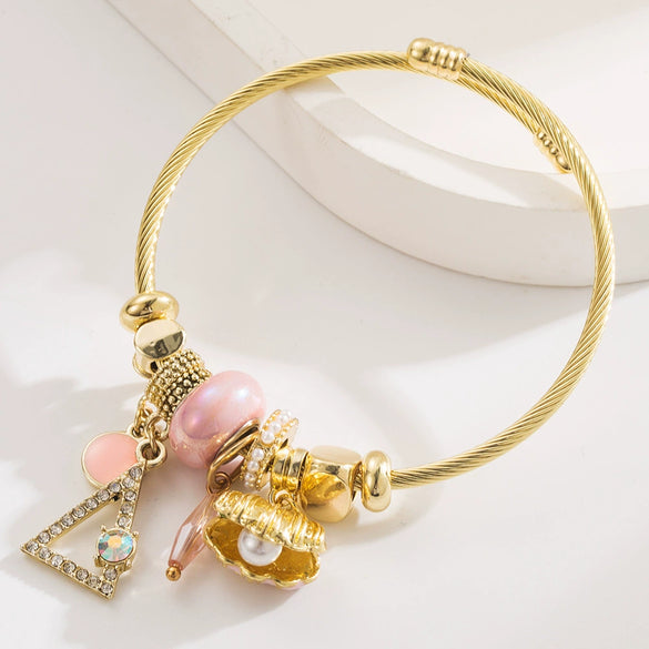 Wholesale Geometric Stainless Steel Diamond Set Bracelet For Unisex