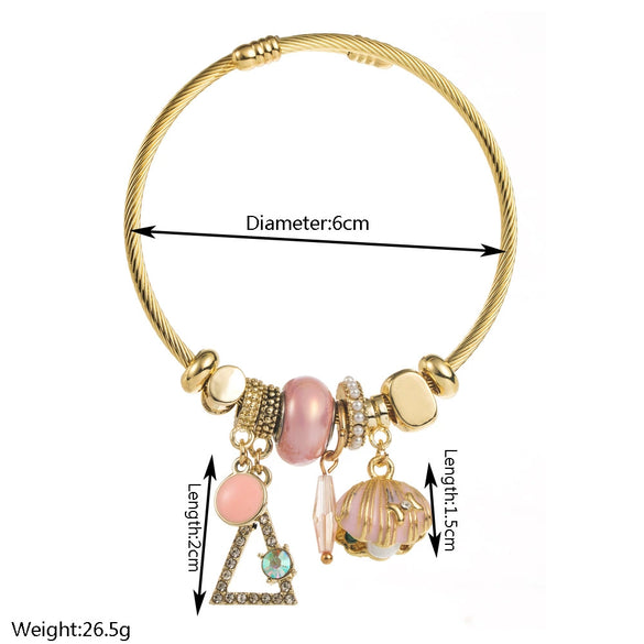 Wholesale Geometric Stainless Steel Diamond Set Bracelet For Unisex