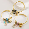 Wholesale Geometric Stainless Steel Diamond Set Bracelet For Unisex