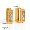 Wholesale Geometric Stainless Steel Earrings With Diamonds Vacuum Real Gold Plated For Women