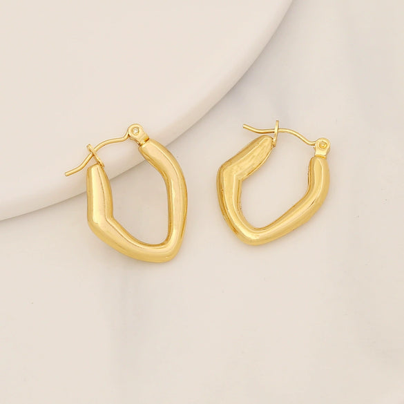 Wholesale Geometric Stainless Steel Earrings With Electroplating For Women Simple And Personalized