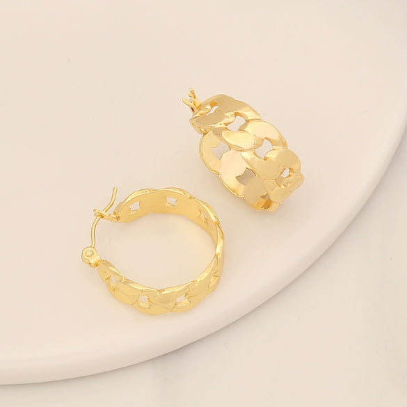 Wholesale Geometric Stainless Steel Earrings With Electroplating For Women Simple And Personalized