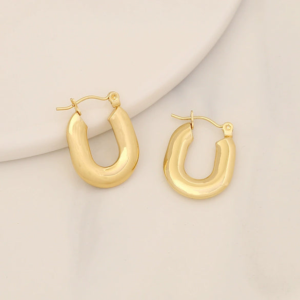 Wholesale Geometric Stainless Steel Earrings With Electroplating For Women Simple And Personalized