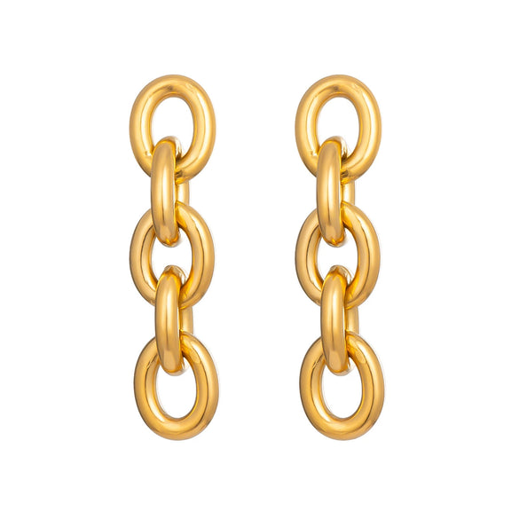 Wholesale Geometric Stainless Steel Earrings With Pvd Furnace Vacuum Real Gold Plating For Women